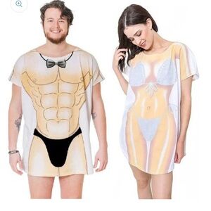 LA Imprints Fantasy Bride & Groom Couple's Bikini Bathing Suit Coverup